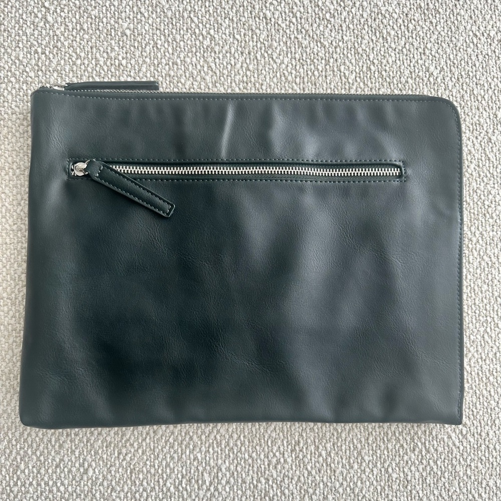 Men's Zara Dark Green Leather Clutch Bag